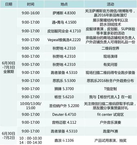 2016亚洲户外展活动日程表(图7) 2016亚洲户外展活动日程表(图7)
