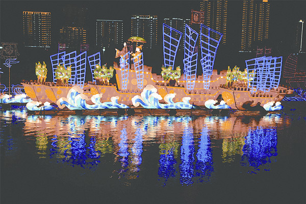 首届冀州“夜游衡水湖灯光展”开幕(图1) 首届冀州“夜游衡水湖灯光展”开幕(图1)